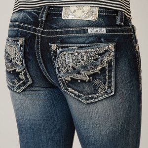 Miss Me Jeans size 24 Boot Cut Angel Wings Bling